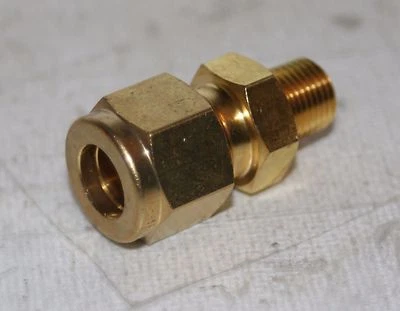 3/8" Tube x 1/8" MNPT Brass Male Connector Ham-Let 768LB3/8X1/8 - Image 1 of 4