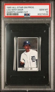 1985 All-Star Game Program Insert Lou Whitaker Tigers graded PSA 10 Gem Mt Pop 1 - Picture 1 of 1