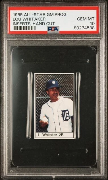 1985 All-Star Game Program Insert Lou Whitaker Tigers graded PSA 10 Gem Mt Pop 1 - Image 1 of 1