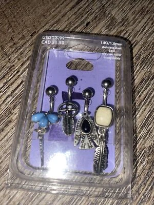 Joia corporal anel umbigo turquesa falsa apanhador de sonhos Claire’s  - Imagem 1 de 4