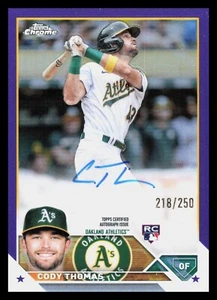 2023 Topps Chrom Cody Thomas Rookie Auto Lila Refraktor/250 - Bild 1 von 2