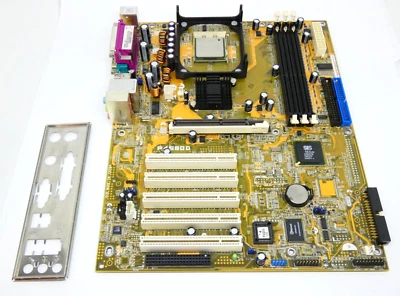 ASUS P4S800 socket 478 with Intel CELERON 2GHz CPU  + IO Shield - Image 1 of 4