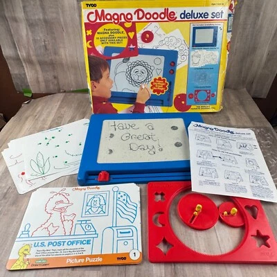 Vintage Tyco 1993 Magna Doodle Deluxe Set Works Box Complete Extra Activity READ - Image 1 of 4