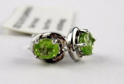 K60 Peridot Ohrstecker Oval Schliff 0,67 ct 925 Silber - Bild 1 von 4