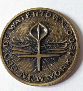 Medalla de bronce de la ciudad de Watertown, Nueva York Centenario 1869-1969 Nueva York - Imagen 1 de 7