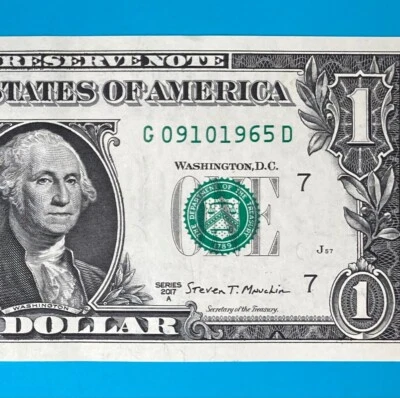September 10, 1965 / 9 October 1965 (G 09101965 D) BIRTHDAY $1 One Dollar Bill - Image 1 of 4