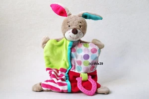 Topomini Hase pink grün Beißring Schmusetuch Kuscheltuch Ernstings family (T148) - Bild 1 von 1