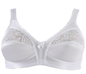 FIRM CONTROL SOFT SATIN CUP BRA NON WIRED UNPADDED FULL CUP SIZE 34B -48E