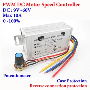 DC 9V-60V 12V 18V 24V 36V 48V 10A PWM DC Motor Speed Controller Switch Regulator - Picture 1 of 4