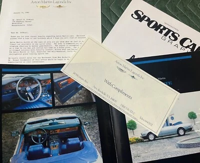 Folleto Aston Martin Volante 1981 Carta del Presidente Otros artículos. ¡GRAN SET! Foto 1 de 4