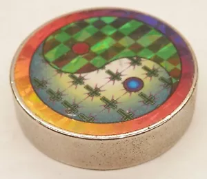 Vintage Schwermetall Yin-Yang Slammer zur Verwendung mit POGS Milchkappen Spiel - Bild 1 von 3
