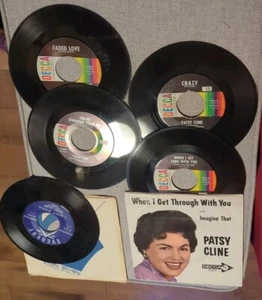 Patsy Cline Lot of 4 Original 45 rpm Decca Records + I Don't Wanta 45 - Picture 1 of 2