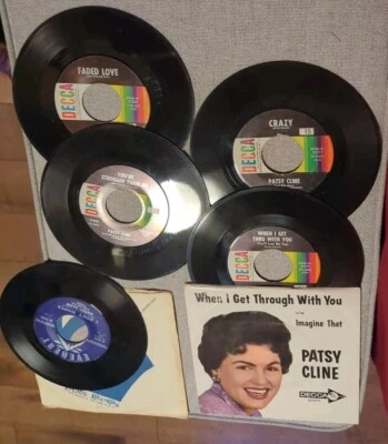 Patsy Cline Lot of 4 Original 45 rpm Decca Records + I Don't Wanta 45 - Image 1 of 2