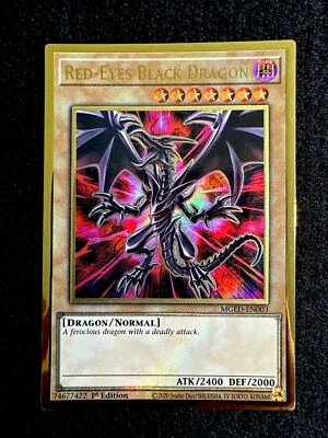 🔥 YUGIOH • RED EYES BLACK DRAGON • ULTRA RARE • MGED-EN003 • 1ST • NM 🔥 - Image 1 of 4