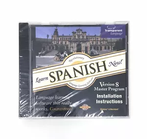 Learn Spanish Now! Version 8 Transparent Language, Inc. CD - NEW! Sealed - Picture 1 of 2