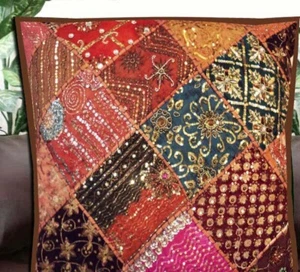 30" Handarbeit Patchwork Perlen bestickt Überwurf Wohnzimmer Kissen Kissenbezug - Bild 1 von 8