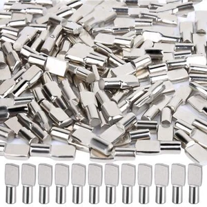 100 PCS Shelf Pins Metal Nickel Support Pegs Shelf Support Pegs 5mm Shelf Pin... - Picture 1 of 7