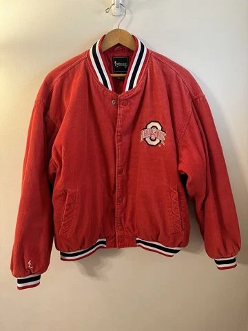 Vintage Ohio State Buckeyes Corduroy Jacket Mens Size L Starter Jeff Hamilton 90 Cover