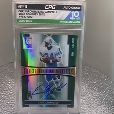 2006 Donruss Elite Back to the Future Chris Brown Earl Campbell HOF CPG 10 Auto