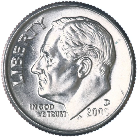 2000 D Roosevelt Dime BU US Coin Cover