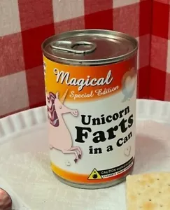 2x Funny Unicorn Farts Soup Can Labels - Joke Gag Gift - Birthday Party Favor - Picture 1 of 3