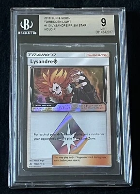 POKEMON RARE MINT Graded 2018 Lysandre #110 Prism Star Holo BGS 9 - Image 1 of 2