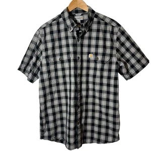 Camisa Carhartt con botones para hombre grande calce relajado a cuadros manga corta - Imagen 1 de 6