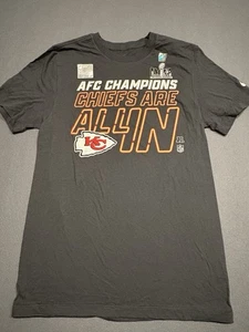 Kansas City Chiefs AFC Champions Nike Tshirt Mens Sz Sm Gray NFL Football NWOT - Picture 1 of 8