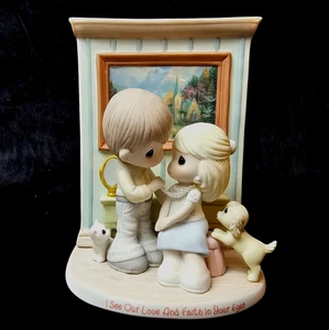 Precious Moments Thomas Kinkade Love & Faith in Your Eyes Mountain Chapel 2015 - Picture 1 of 12