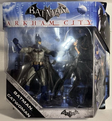 Mattel Batman Legacy Arkham City Batman & Catwoman Paquete de 2 TOTALMENTE NUEVO Caja Dañada Foto 1 de 2