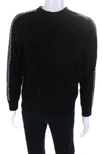 Club Monaco Mens Wool Patchwork Striped Long Sleeve Pullover Sweater Navy Size M - Picture 1 of 6