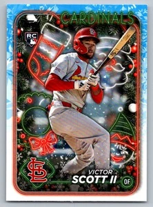 2024 Topps Holiday Victor Scott II Rookie St. Louis Cardinals #H105 - Picture 1 of 2