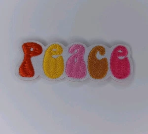 Peace Embroidered Iron On Patch - Picture 1 of 11