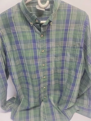 Saddlebrook Western Wear Shirt Mens Turquoise plaid Vintage 80's Buttons Sz L - Image 1 of 4