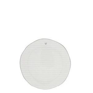 Dessertteller HEART STRIPES weiß mit grauen Streifen 16cm Bastion Collections - Bild 1 von 1