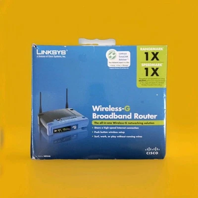 Linksys 4 Port WRT54G Wireless G Broadband Router In Original Box Slightly Used  - Image 1 of 4