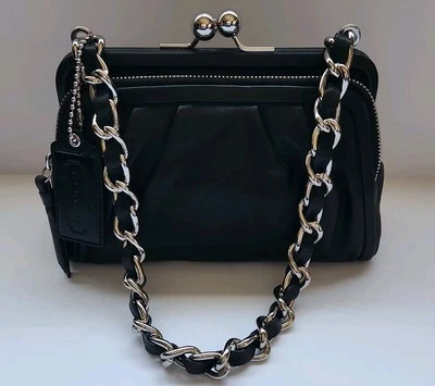 COACH Vintage Parker Kisslock  Cowhide Leather Black 13621 - Image 1 of 4