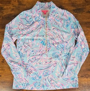 Lilly Pulitzer Skipper Popover Bayside Blue Under The Moon Size Large - Picture 1 of 5