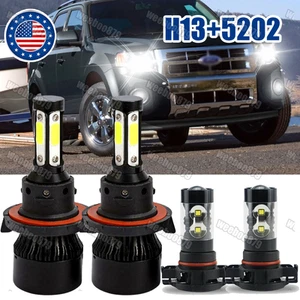 For Ford Escape 2008-2012 4x Combo LED Headlight High Low + Fog Light Bulbs Kit - Picture 1 of 11