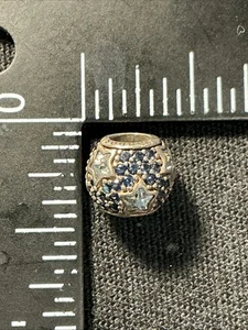 FOLLOW THE STARS Sterling Silver 925 Cz MIDNIGHT BLUE PANDORA Pave Charm Bead - Picture 1 of 7
