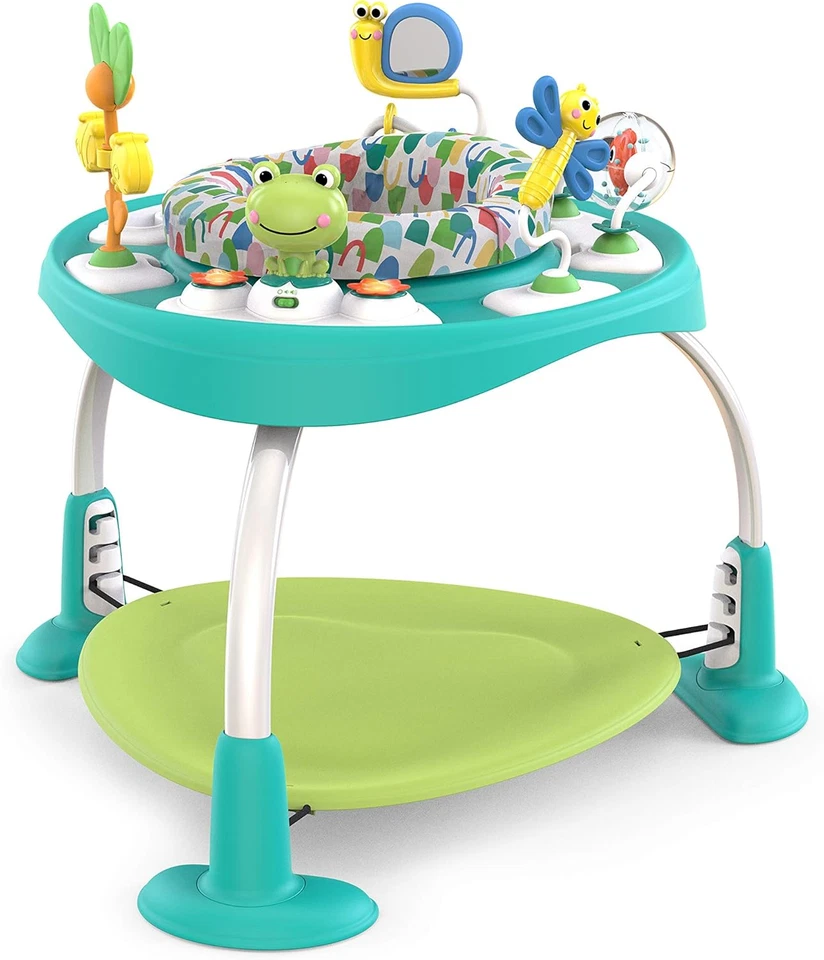 Bright Starts 2-in-1 48cm Bounce Baby 6m Activity Jumper & Table Playful Pond