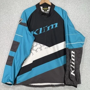 KLIM Revolt Pullover Uomo XL Nero Blu Leggero Racing Pullover Giacca - Foto 1 di 10