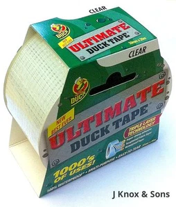 Clear Ultimate Duck Tape 100% Waterproof multi-purpose 50mm x 20mtr Gaffa Strong - Picture 1 of 1