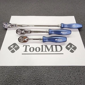 Snap-on Tools NEW 3pc POWER BLUE 1/4" Drive Fixed & Flex-Head Ratchet Set THLD72 - Bild 1 von 18