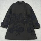 Desigual Womens Coat Size S (Es 38) Floral Jacket Overcoat Dark Grey/Black Small