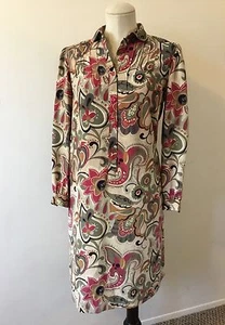 Handmade Women's Dress Long Sleeves Button Front Floral Sz Large - Picture 1 of 5