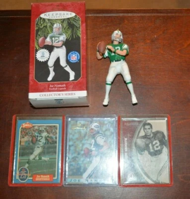 NEW YORK JETS / ALABAMA ACTION FIGURE JOE NAMATH ORNAMENT FIGURE + BONUS CARDS  - Image 1 of 4
