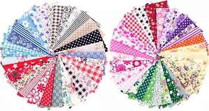 50Pcs Cotton Fabric Craft Linen Square Precut Patchwork Sheets for Quilting, Sew - Picture 1 of 5