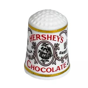 Vintage Fingerhut 1" hoch Porzellan weiß 1980 Hershey’s süße Schokolade Nähen - Bild 1 von 6