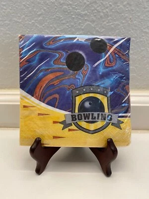 Team Sports Bowling Party Birthday Party Beverage Napkins 16 count 3 ply - Image 1 of 2